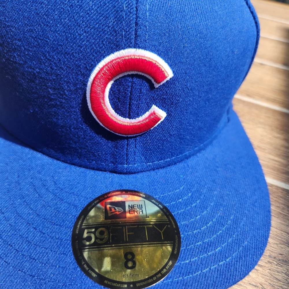 New Era 59FIFTY Chicago Cubs MLB Fitted Hat Blue Size 8